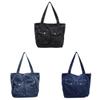 Denim Tote Bag For Women With Large Capacity And Zip Closure For Daily Commute