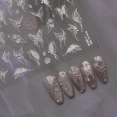 Bright Crystal Butterfly Nail Art Sticker DIY Making Creative Decorative Stickers