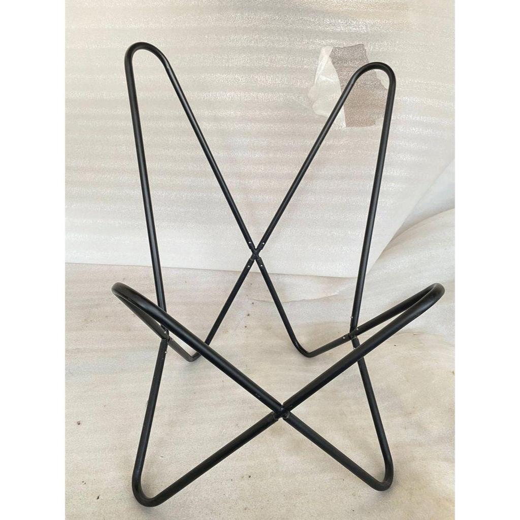 Leather Butterfly Chair Leather Living Room Chair butterfly chair BKF Chair Powder coated black folding frame with Black Butterfly cover