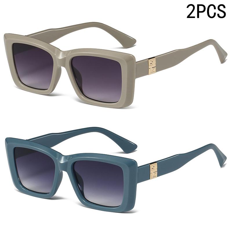 1/2/6PCS Fashion Square Sunglasses UV Protection Light Luxury Trendy Mens Large Frame 3191