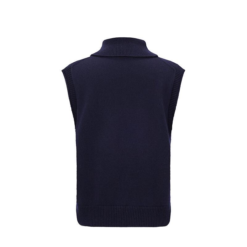 Navigare Women's Sleeveless Ribbed Knit Vest with Collar