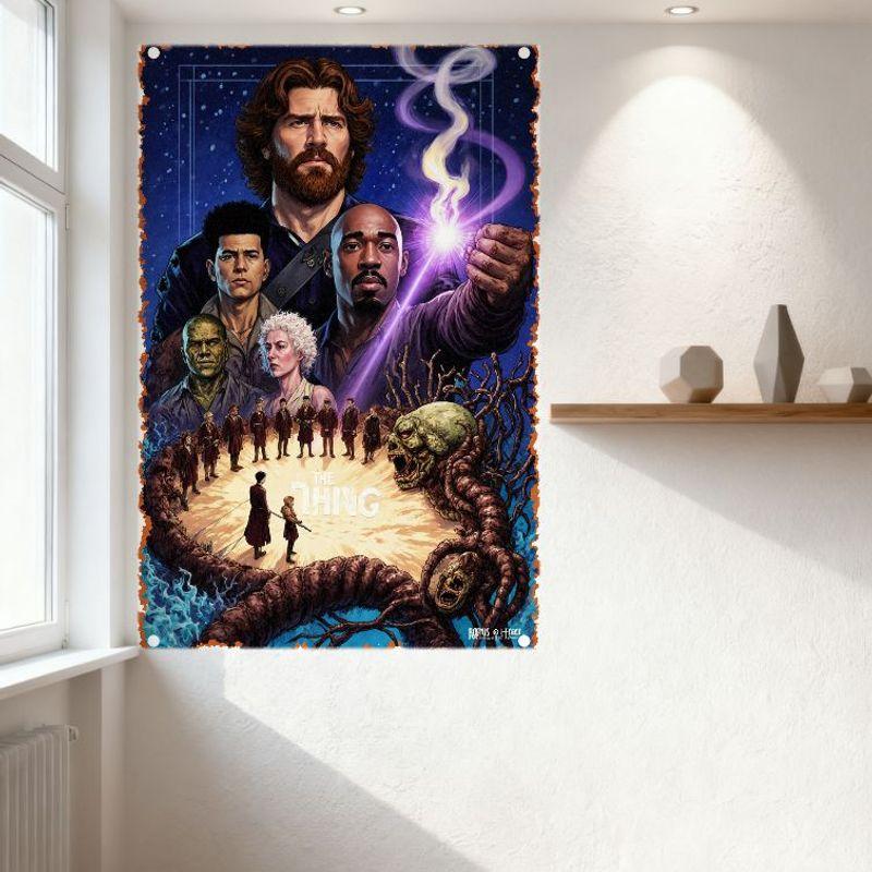 The Thing 1982 Movie Vintage Metal Tin Sign Horror Sci-Fi Comic Book Style Poster Wall Decor for Man Cave Home Bar Club Cafe Dec