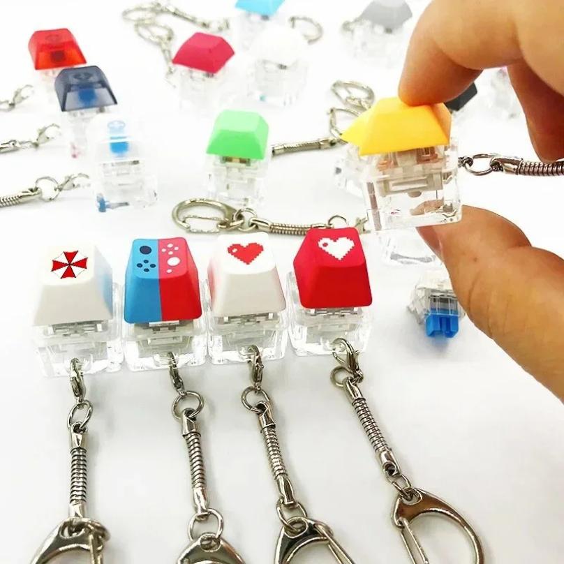 Tastaturtaste Spielzeug Party Stressabbau DIY Fidget Knopf Tastenkappe Fidget Schlüsselanhänger Tastatur Schlüsselanhänger Spielzeug Finger Tastatur