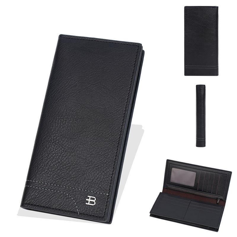 

Baellerry RFID Защита Защита от кражи Длинные кошельки для мужчин Винтажный дизайн Держатель для ID-карты для бизнеса Отделение для денег Кошелек 19*9.5*2cm чёрный