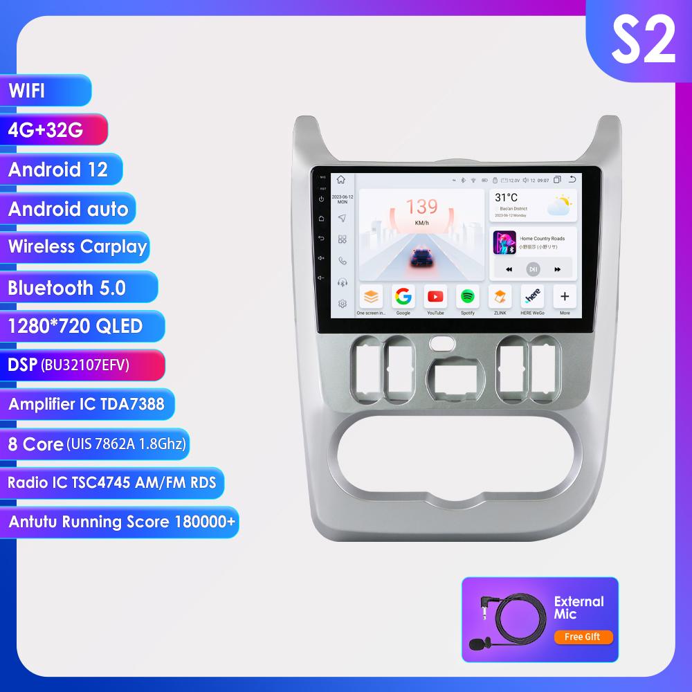 Hizpo 4G 9'' 10.33'' Sisteme inteligente AI CarPlay Android Auto Radio pentru Renault Logan 1 Sandero Lada Largus Ecran inteligent Auto Multimedia BT