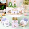 Square Shape Easter Gifts Box Iron Material Tin Storage Rabbit Tin Storage Box Empty Box Rabbit Design Easter Party Decor