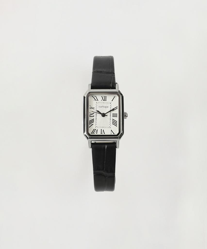 OURHOPE Square Classic Leather Watch - Black