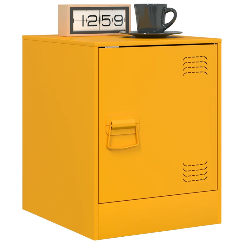 Nightstands 2 Pcs. Mustard Yellow 34.5 X 39 X 44 Cm Steel