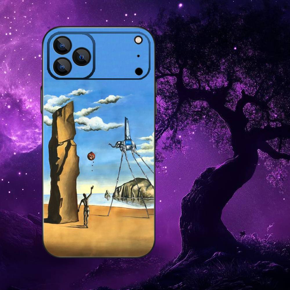 

Etui Salvador Dali Painting Phone Case For iPhone 17,16,15,14,13,12,Pro,Max,Plus,E,SE4,Air,Mini Black Soft Box iPhone13