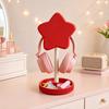 Cute Star Headphone Stand with Storage Tray, 3D Printed PLA Headset Hanger & Desk Organizer, Macaron Color Gaming Office Decor, Multi-Functional