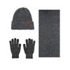 Knitted hat, men's winter velvet thickened cold-proof outdoor cycling wool knitting, hat scarf three-piece set