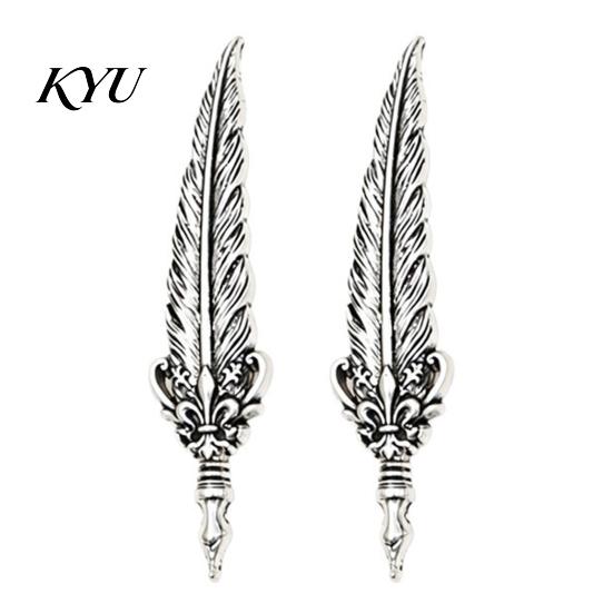 Accessorio da bavero da uomo 1/2 pezzi Spilla con piuma vintage per uomo, Gioielli in lega color argento, Spilla decorativa retrò per colletto di camicia, Badge decorativo per abiti, borse, cappelli, sciarpe, abiti