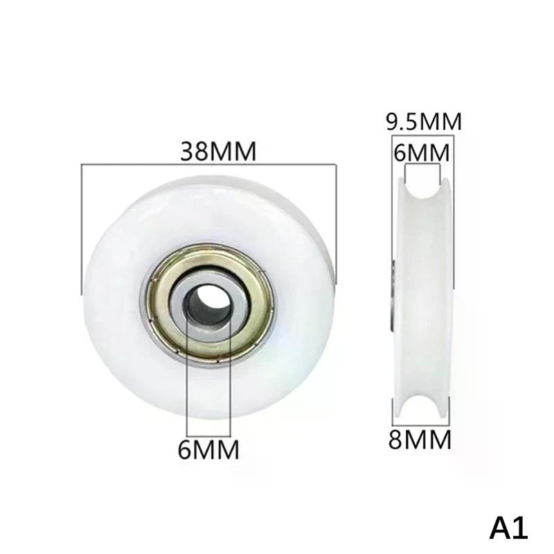 U-groove Nylon Round Pulley Ball Bearing Wheels, Used For Door And Window, Shower Pulley, Drawer Sliding Door Diameter 23-43mm