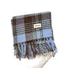 Vintage Plaid Scarf for Girls Winter Thick Warm Long Shawl Dual-use Student Scarf