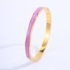 Titanium steel bracelet, European and American fashion enamel drip bracelet, girls' high-end k real gold electroplated bracelet