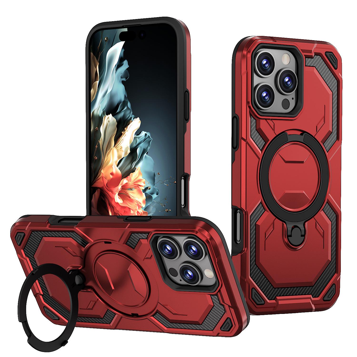 

Новый магнитный чехол для телефона IPhone16PRO со скрытой вращающейся подставкой для Apple 16e Всесторонний противоударный чехол For iPhone 17 PRO MAX