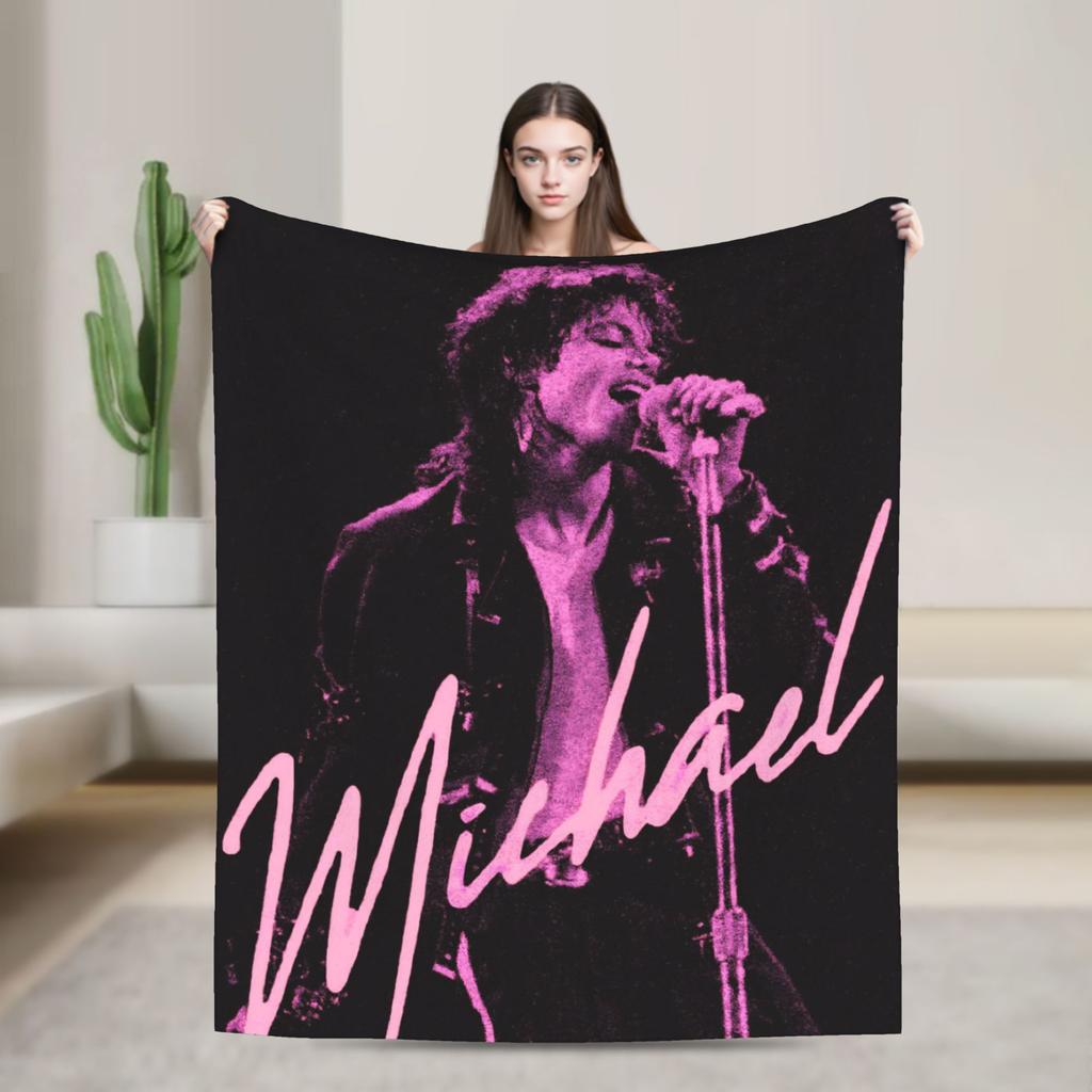 Super Soft Singer Michael Jacksons Mj Throw Blanket Premium Fleece Flannel Lightweight Bed Blanket Fuzzy Plush Blankets