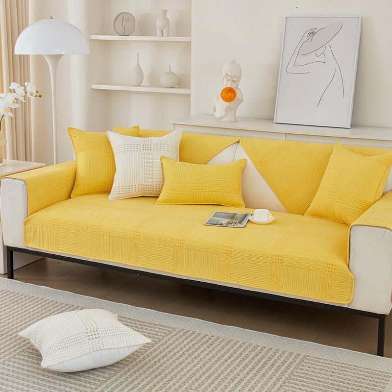 

Подушка для дивана 100% хлопок, универсальная для всех сезонов, нескользящая подушка для сиденья из 100% хлопковой ткани, простой современный кожаный чехол для дивана 70*70cm