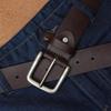 Men's Retro Buckle Cowhide Leather Belt - Fashionable & Versatile Genuine Leather Pants Accessory.