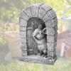 Handicraft Mouse Figurine Easy Installation Garden Animal Sculptur Mouse Door Statue  Outdoor