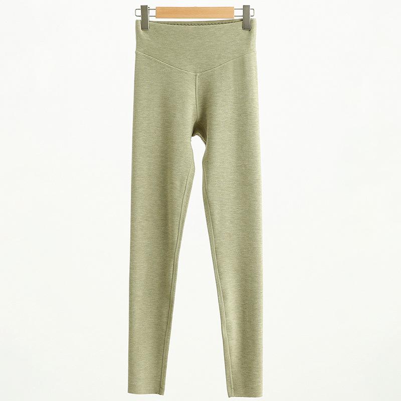 Women's High-Waisted Cashmere Silk Thermal Pants with Antibacterial Fleece Lining