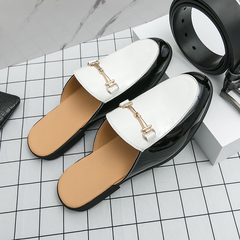 Fashion Men Shoe Fashion All-match Casual Flats New Men's Classic Mules Shoes Handmade Male Slipper Outdoor Summer Mens Slip on Shoes