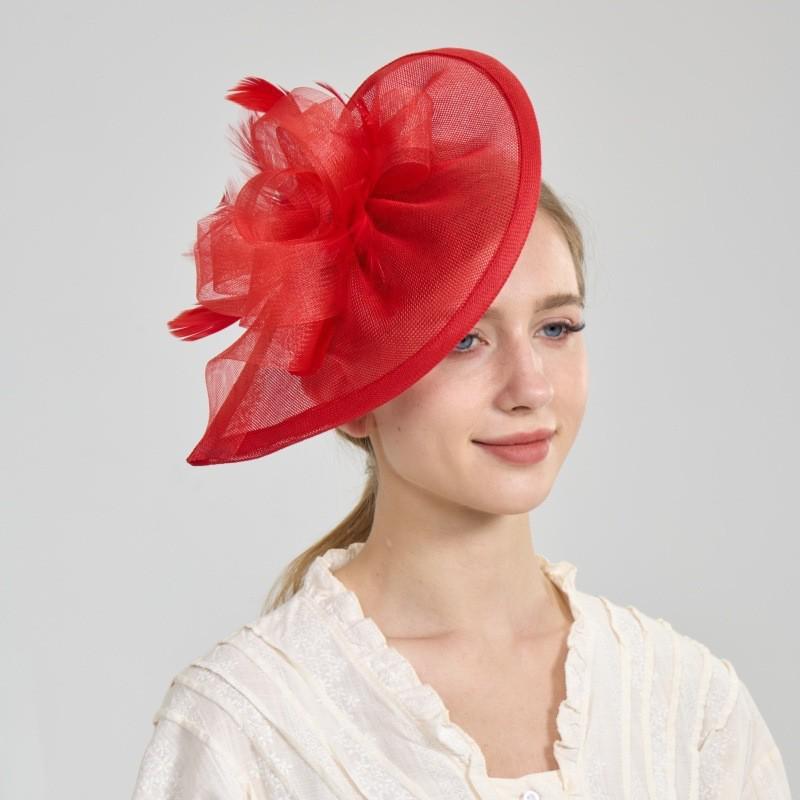 Elegant Feather-Style Mesh Veil Kentucky Derby Hat and Evening Hair Accessory