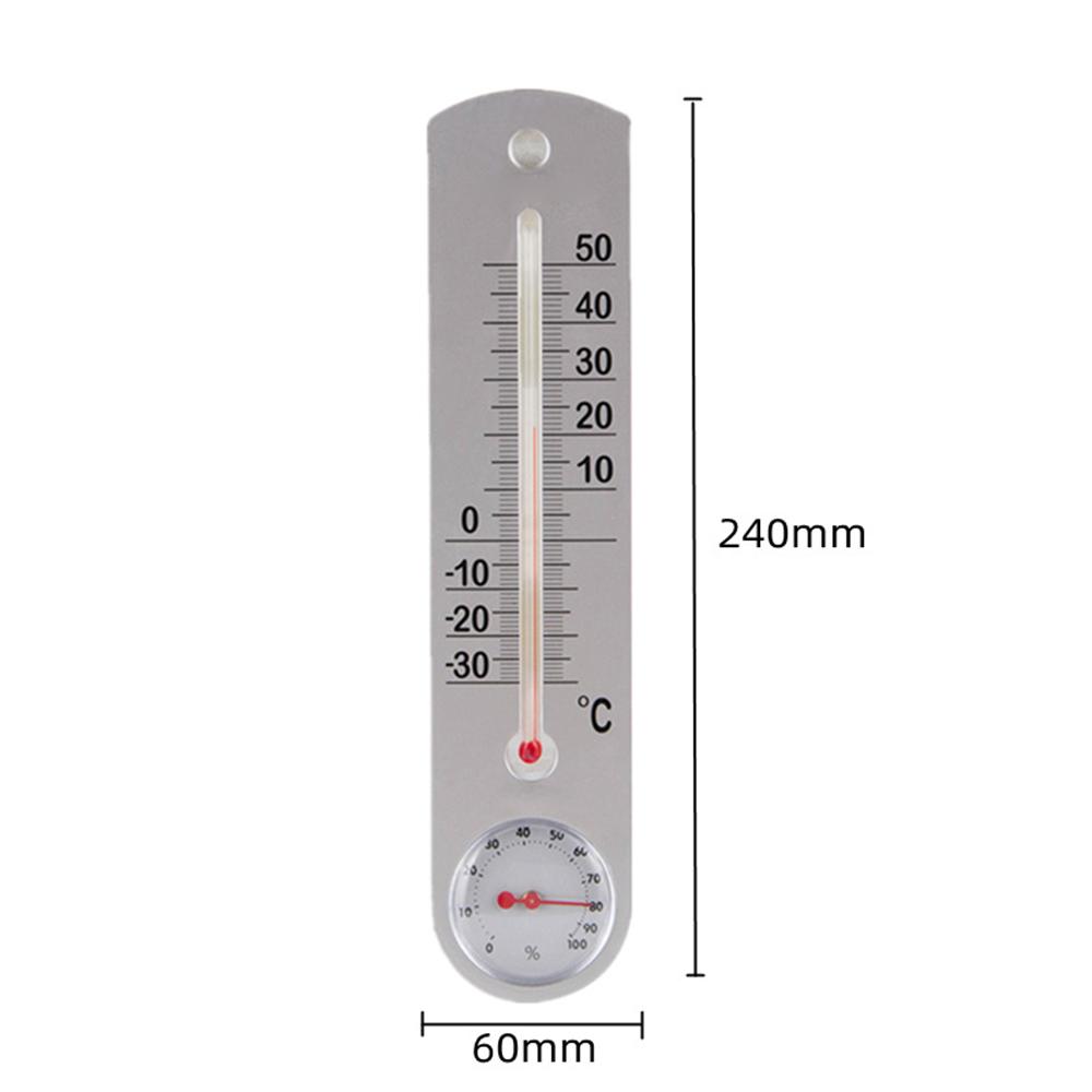 Indoor Outdoor Thermometer&Hygrometer Measuring Temperature And Humidity  Meter Wall Hang Glass Thermometer Home Garden Tool серый