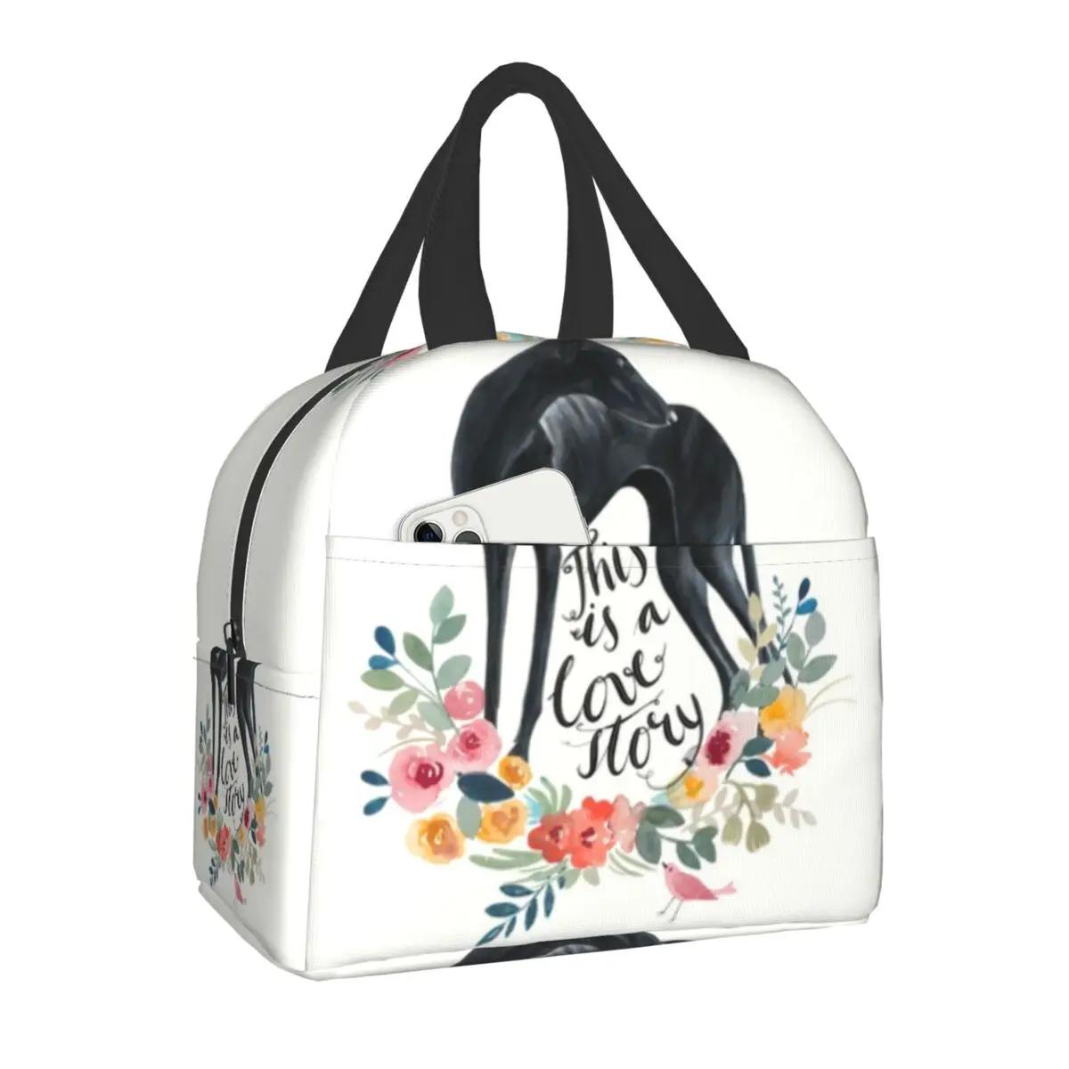 

Портативный ланч-бокс для женщин, любитель итальянских борзых, герметичный, милый, для собак породы уиппет, борзая, термосумка для еды и обеда 22x20x13CM белый