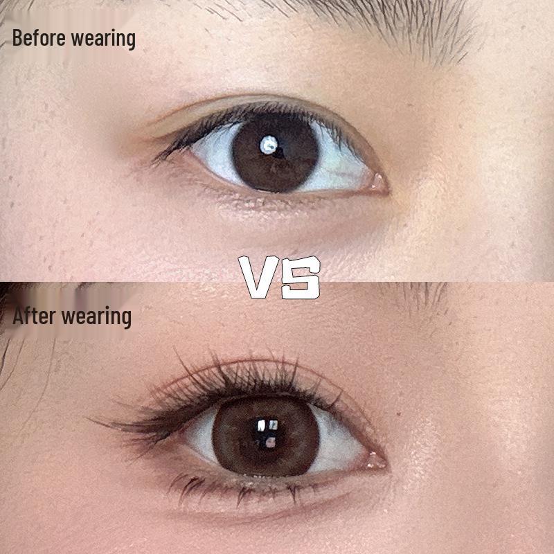 Mengduo Princess Glue-Free Black Tea Brown Su Daji Natural Fox-Eye False Eyelashes