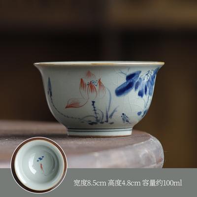 NEW Ceramic Hand Painted Underglaze Blue and White Porcelain Savoring Single Personal Cup Household Kung Fu Tea Set