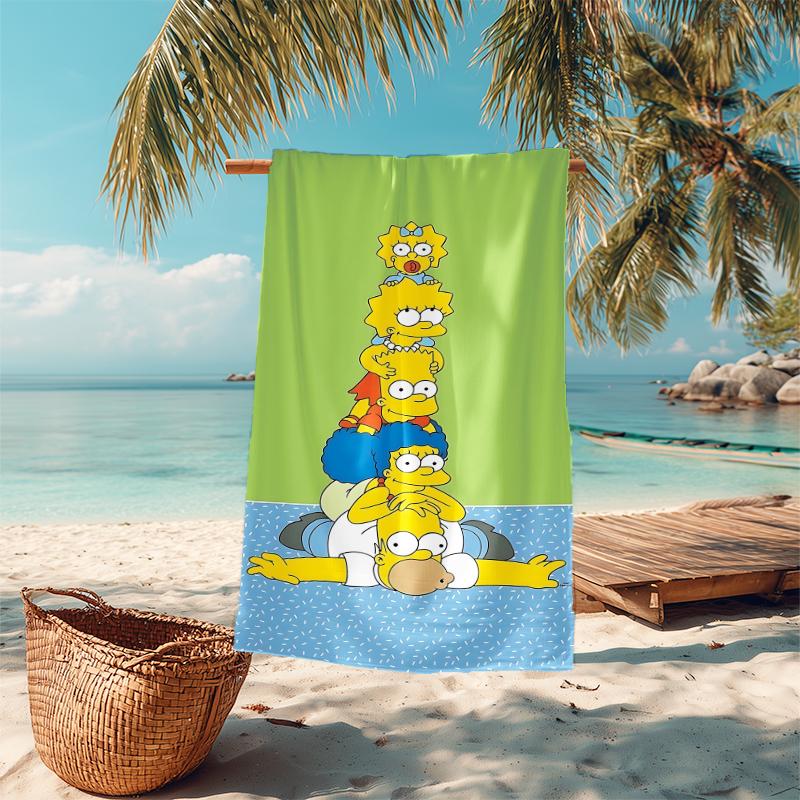 1Pc Simpsons Family Portrait Beach Towel Microfiber Beach Towel Thin Absorbent For Beach Swimming Yoga Bath Sports 0917272
