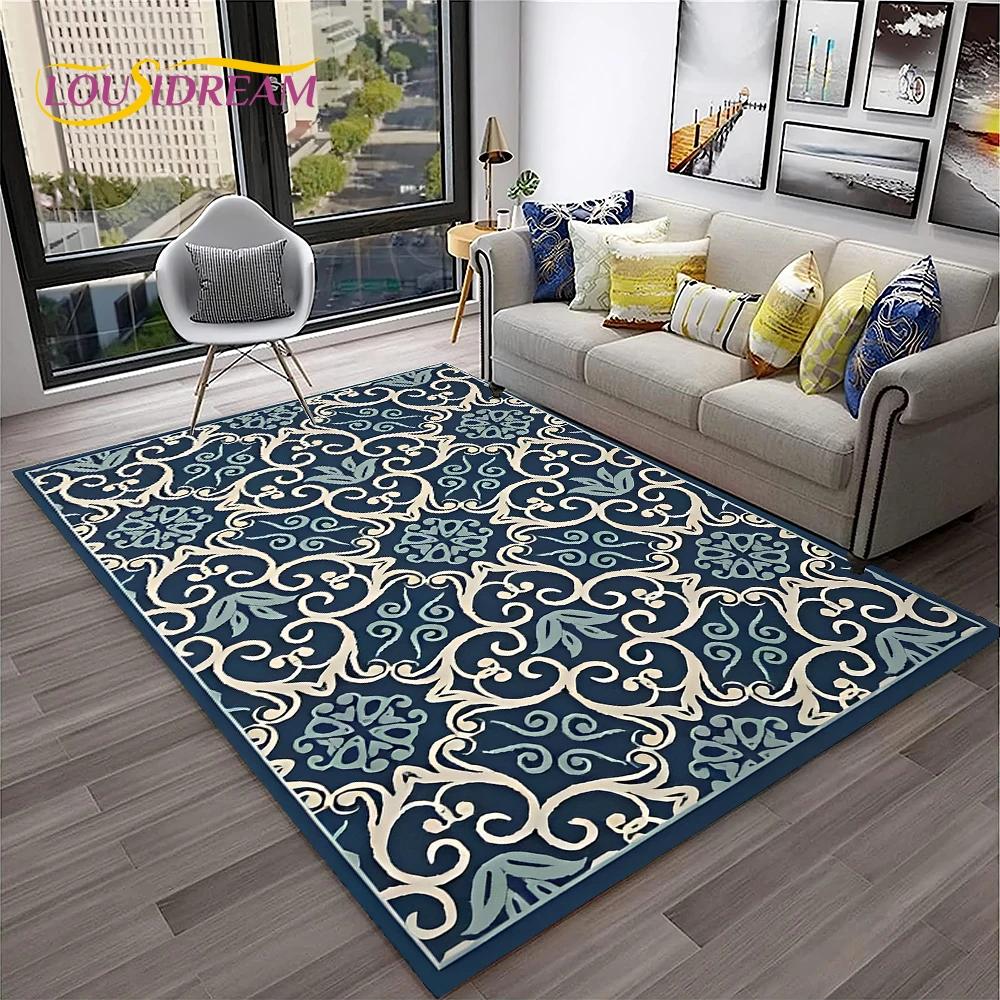 Turkey Bohemian Persian Flower Carpet Rug for Home Living Room Bedroom Sofa Doormat Kitchen Decor,Area Rug Non-slip Floor Mat