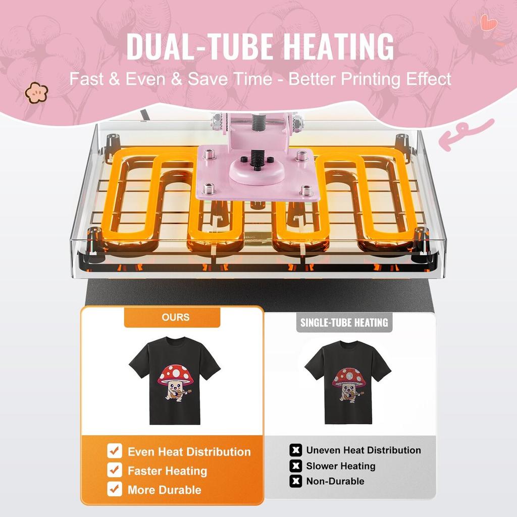 Heat Press Machine 15x15 In Slide Out Heat Transfer Machine T-Shirts Pink