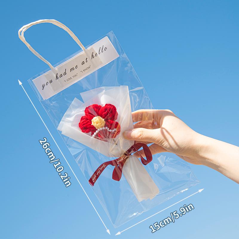 Häkelblumenstrauß Abschlussstrauß 2025 Kawaii Bärenstrauß Handgewebtes Abschlussgeschenk für Lehrer und Schüler