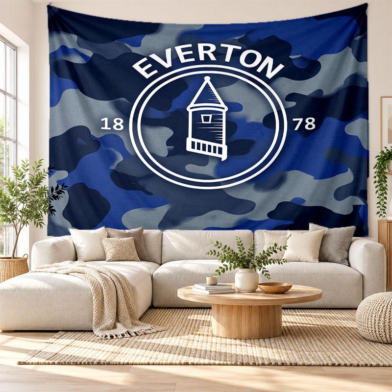 Tapeçaria de Parede de Futebol do Everton, Penduricalho de Parede em Tecido Macio, Fundo Decorativo Para Quarto Arte de Parede para Casa