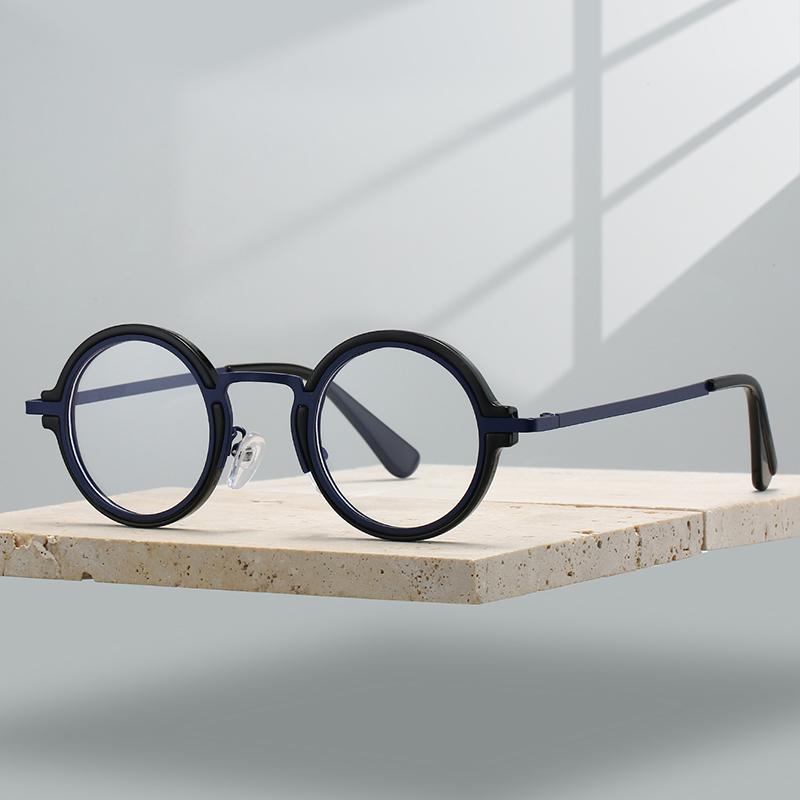 Punk Round Glasses Men Fashion Blue Light Blocking Eyewear Women Trendy Vintage Brand Design Optical Frames for Reading