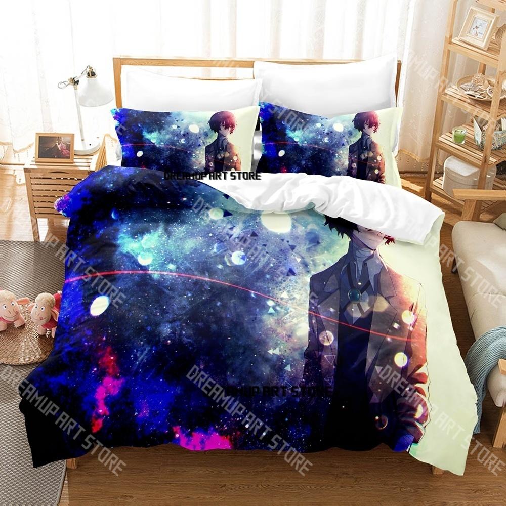 Modisches Bungo Stray Dogs Anime Bettwäsche-Set Einzelbett Twin Full Queen King Size Bettwäsche-Set Kinderzimmer Bettbezug-Sets Bettlaken-Set