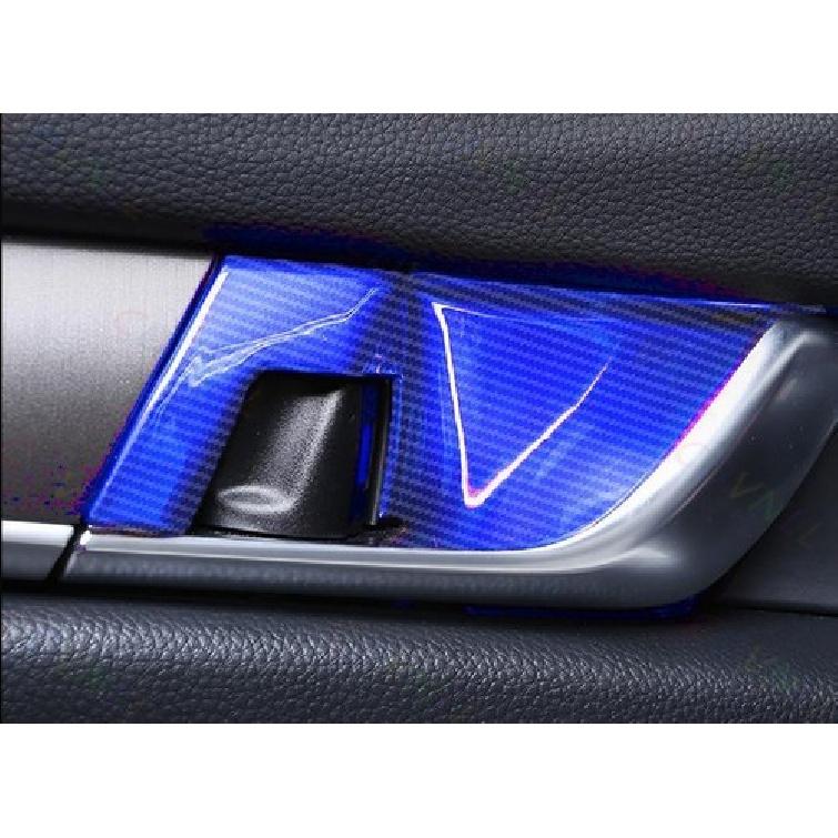 Inner Door Handle Bowl Panel Cover For Honda Accord 2018- Blue Carbon Fiber