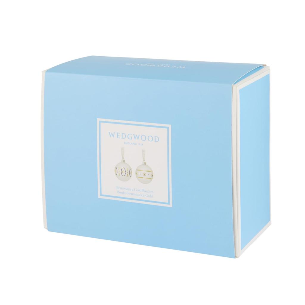 Wedgwood Renaissance Gold Holiday Christmas 1055761 [Officially Imported] Ornaments, 2-Piece Set, Ornament,