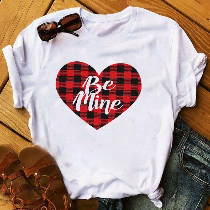 Summer 2025 Fashion Leopard Flower Sweet Love You Lady Ladies Womens Tee T-Shirt Graphic Female Valentine's Day Top T Shirt Gift