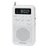 OHM AudioComm Portable Radio, Small, Rechargeable, PLL Digital 2-Band, with Clock and Alarm, White, RAD-P332N-W 03-7051