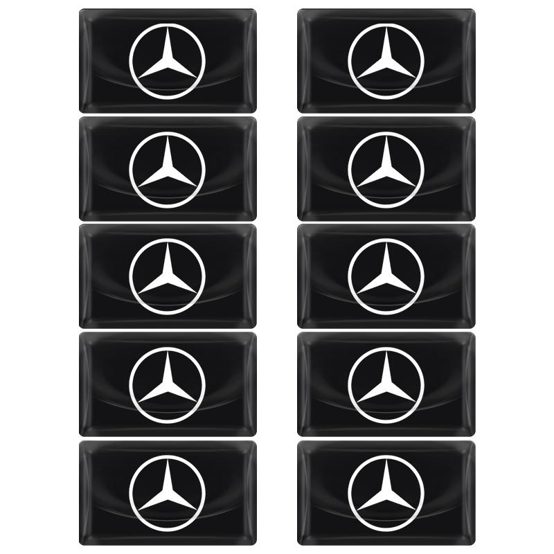 2/5/10Pcs 2025 Fashion New Car Logo Emblem 3D Stickers Carbon Fiber Steering Wheel For Mercedes Benz B R G Class GLK GLA C200 E200 C200L S400