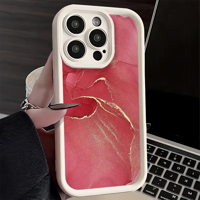 Phone Case for iPhone 17 Air 16E 15 16 Pro Max Gold Granite Marble Pattern Cover 14 Plus 13 12 Mini Soft Shell Silicone Fundas
