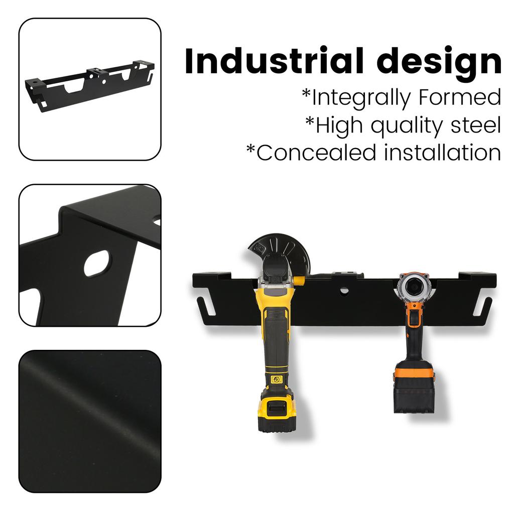 2 BUC Suport Polizor Unghiular din Oțel Carbon 2 Compartimente Montare pe Perete Raft de Depozitare pentru Polizor Suport Organizator Scule Electrice