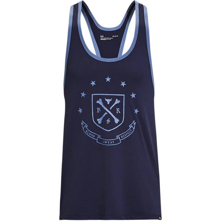 Under Armour Project Tank Tops Men's Blue Crew Neck Moderate Straight Fit Unisex 1380109-410