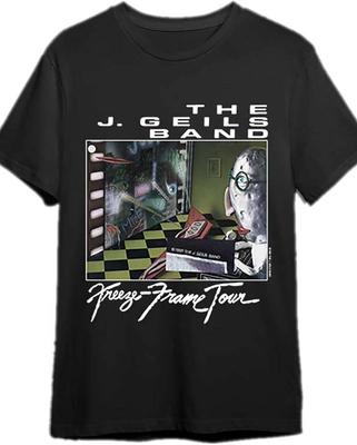 Vintage 1981 J. Geils Band Freeze Frame Concert Tour T-Shirt - Men's Short Sleeve Graphic Tee, 100% Cotton Crewneck Tee