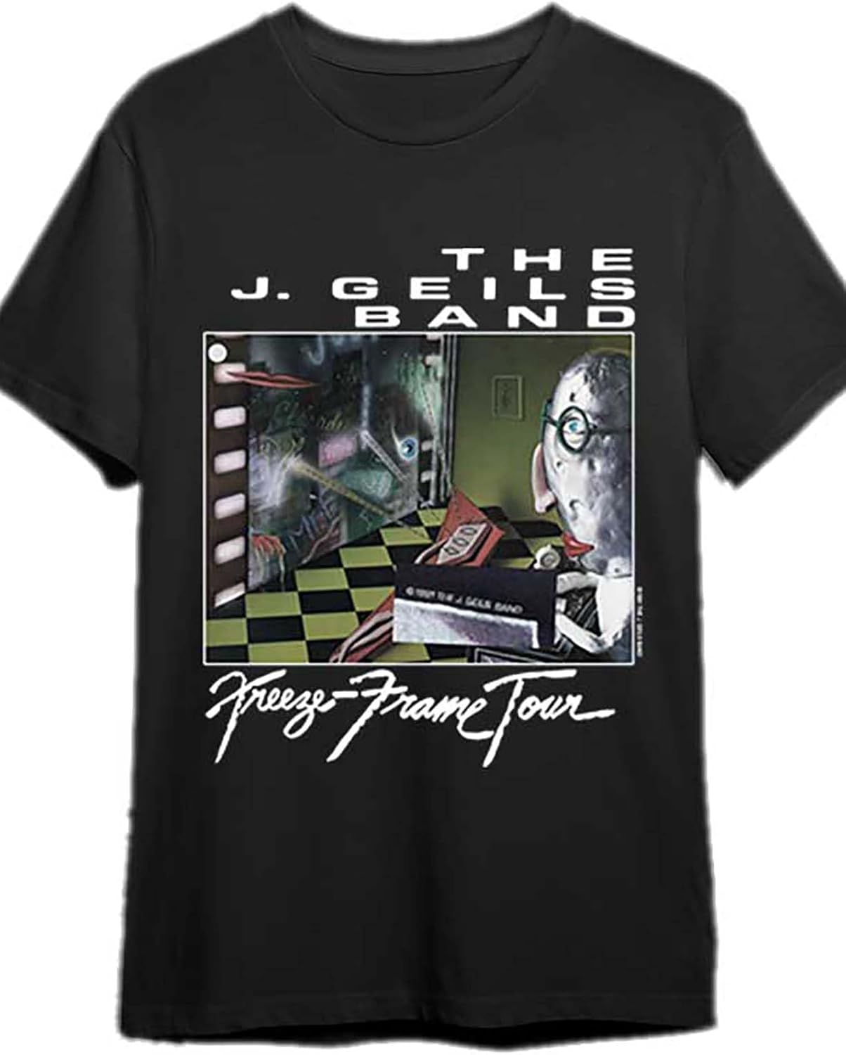 

Vintage 1981 J. Geils Band Freeze Frame Concert Tour T-Shirt - Men s Short Sleeve Graphic Tee, 100% Cotton Crewneck Tee 5XL різнокольоровий