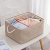 Stylish Linen Storage Basket Desktop Organizer for Home Office Organization