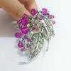 1Pc Styles Vintage Rainbow Hollow Out Leaves Brooches for Women Elegant Silver Color Plant Brooch Safety Pins